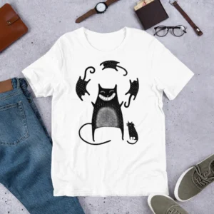 T-shirt Cat Juggler Print Funny Outsider Gift