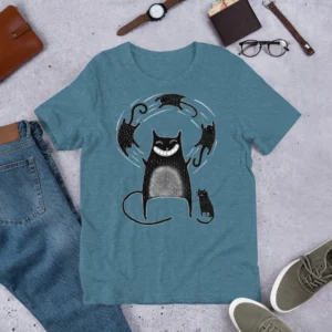 T-shirt Cat Juggler Print Funny Outsider Gift