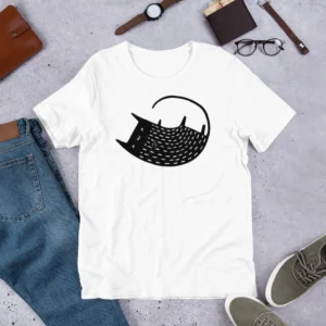 T-shirt Cat Rolling Cute Kawaii Gift