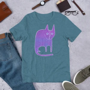 T-shirt Colorful Cat Abstract Painting Print Gift