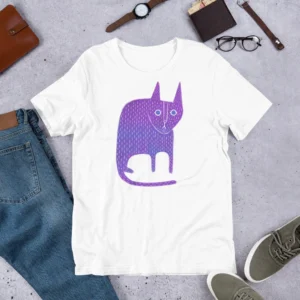 T-shirt Colorful Cat Abstract Painting Print Gift