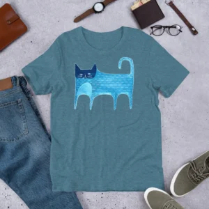 T-shirt Colorful Cat Print Modern Cute Gift