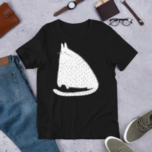 T-shirt Fluffy Cat Plants Print Gift