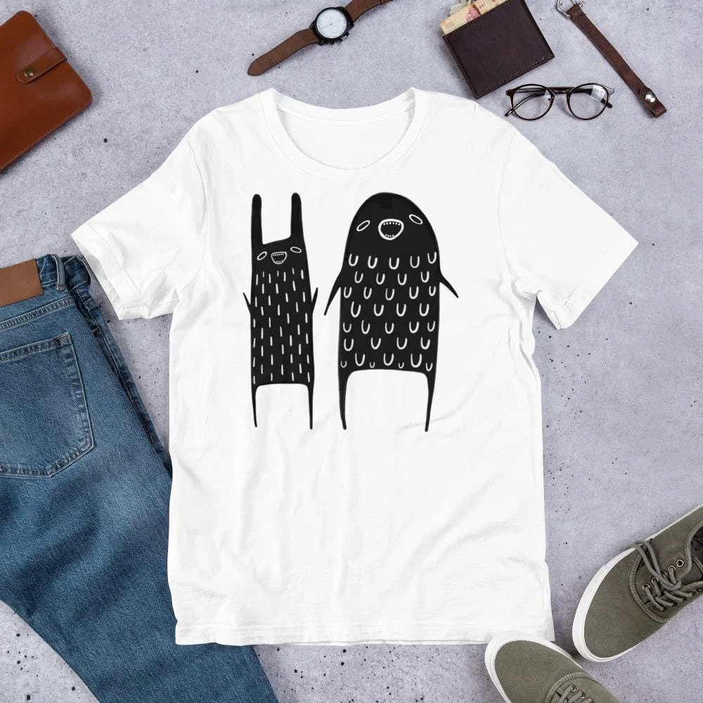 T-shirt Outer Space Monster Alien Print Funny Gift T-shirt Outer Space Monster Alien Print Funny Gift