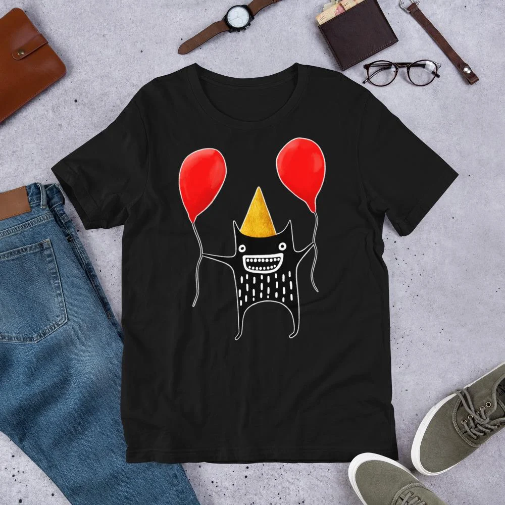 T-shirt Party Monster Balloon Print Cute Gift