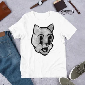 T-shirt Pig Shirt Retro Style Print Funny Gift
