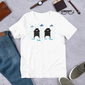 T-shirt Rain Monster Cloud Print Cute Funny Gift