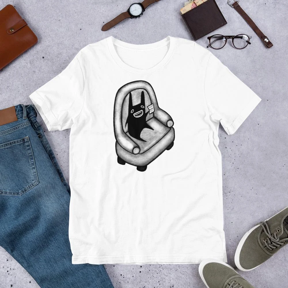 T-shirt Reading Rabbit Book Monster Print Funny Gift T-shirt Reading Rabbit Book Monster Print Funny Gift